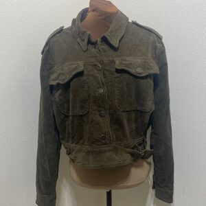 Free People Everlyn Jacket In Moss (Army Green / Olive) Size Medium